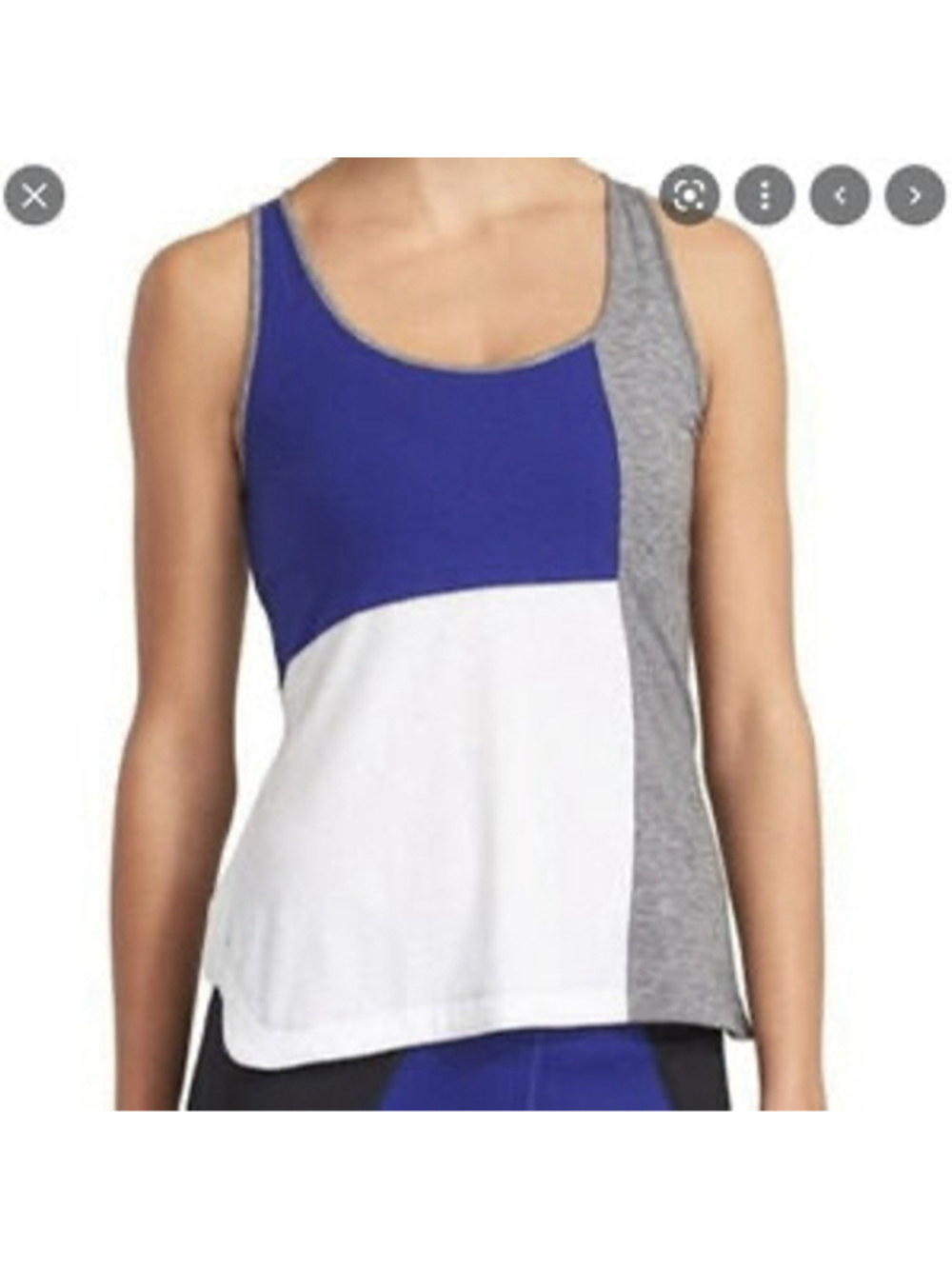 Derek Lam 10C Athleta Collaboration Block Lane Tank Top XS Gray Oversized